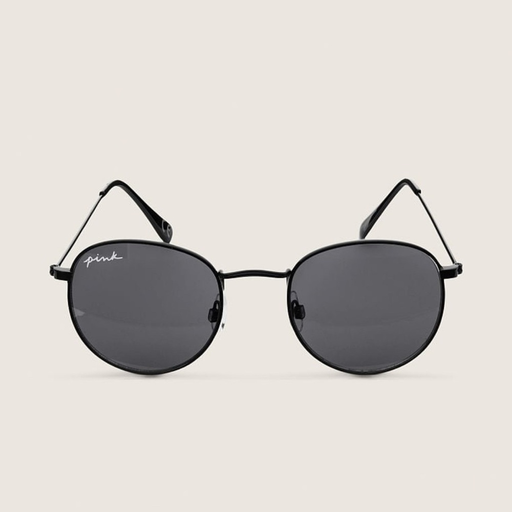 Victoria’s Secret Pink Sunglasses Women’s Round Black Pre-owned Great Condition